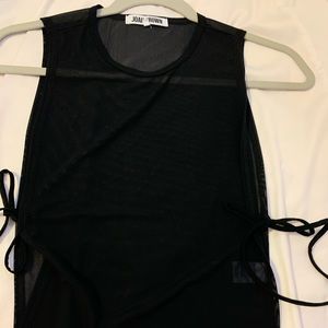 Joah brown mesh top